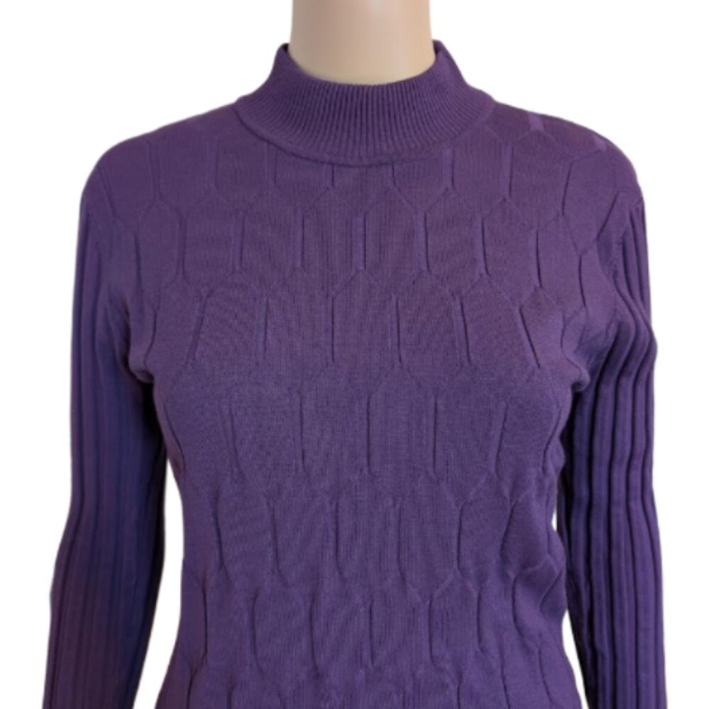 NWT VEX Purple Mock Neck Sweater Size M